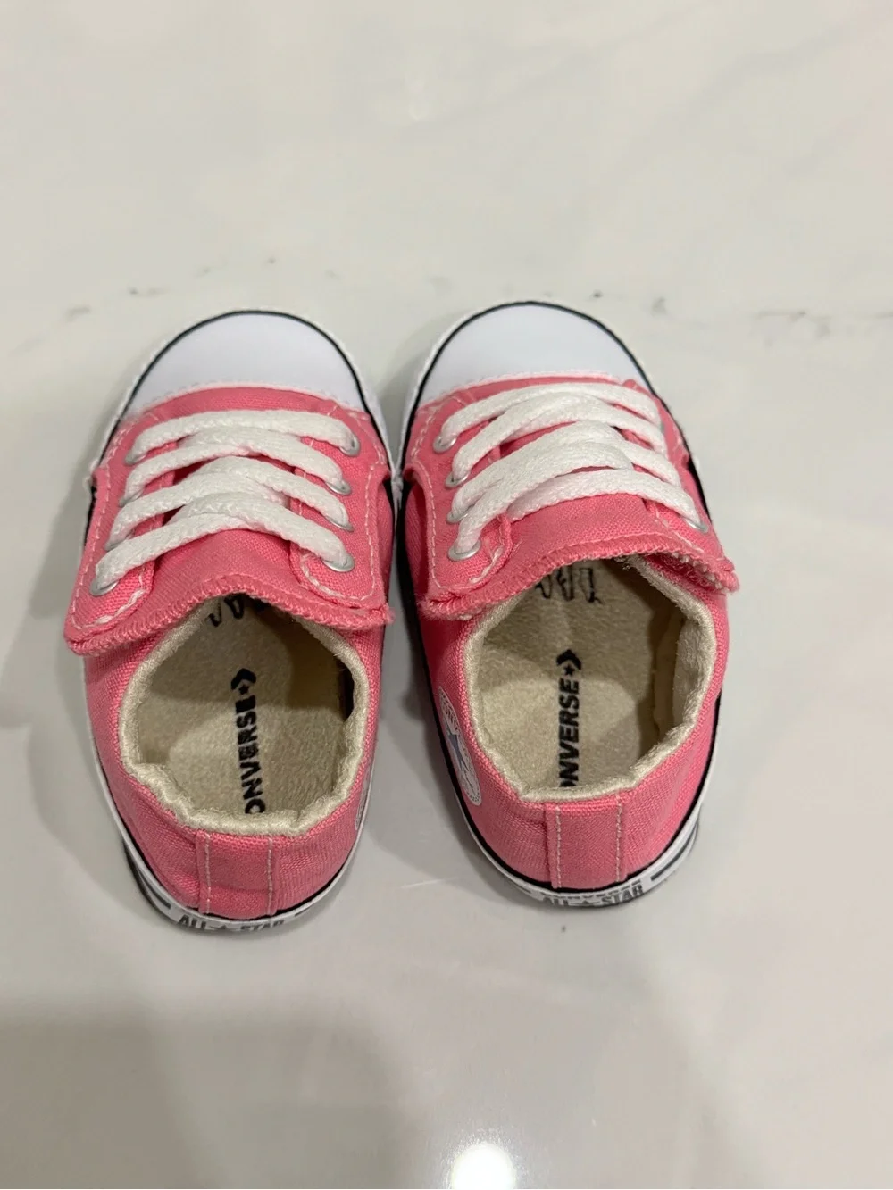 Converse Kids Pink Canvas Sneakers with White Accents